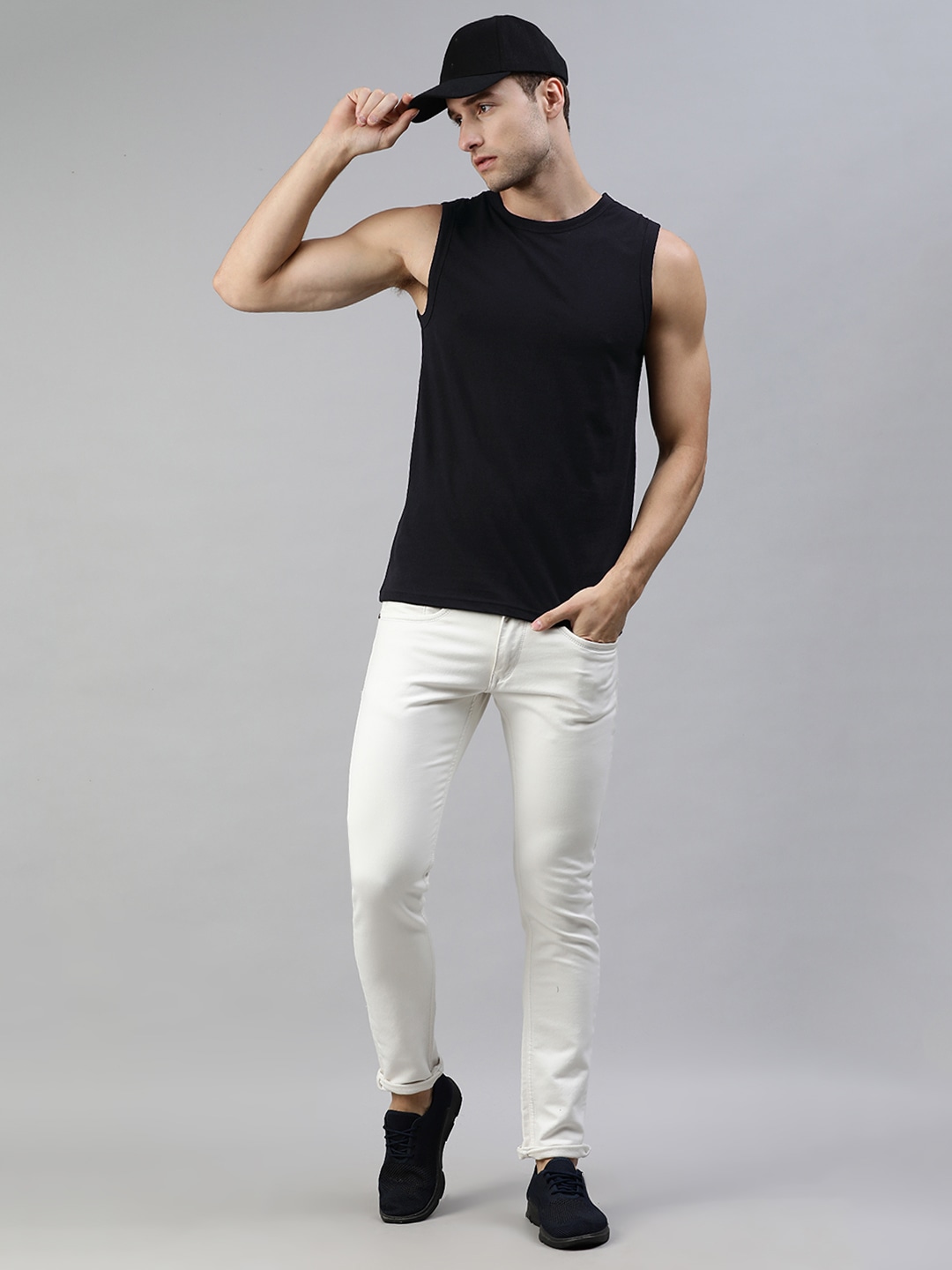 Clothing Innerwear Vests | abof Men Black & White Printed Pure Cotton Innerwear Vest - EL98814