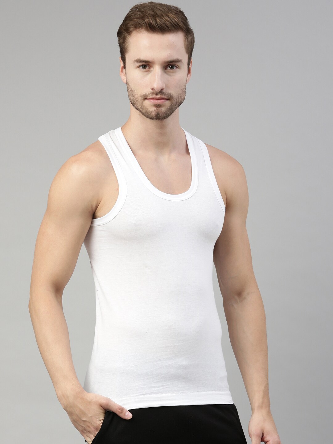 Clothing Innerwear Vests | DIXCY SCOTT Men Pack of 3 Solid Regular Vest - ZT89260