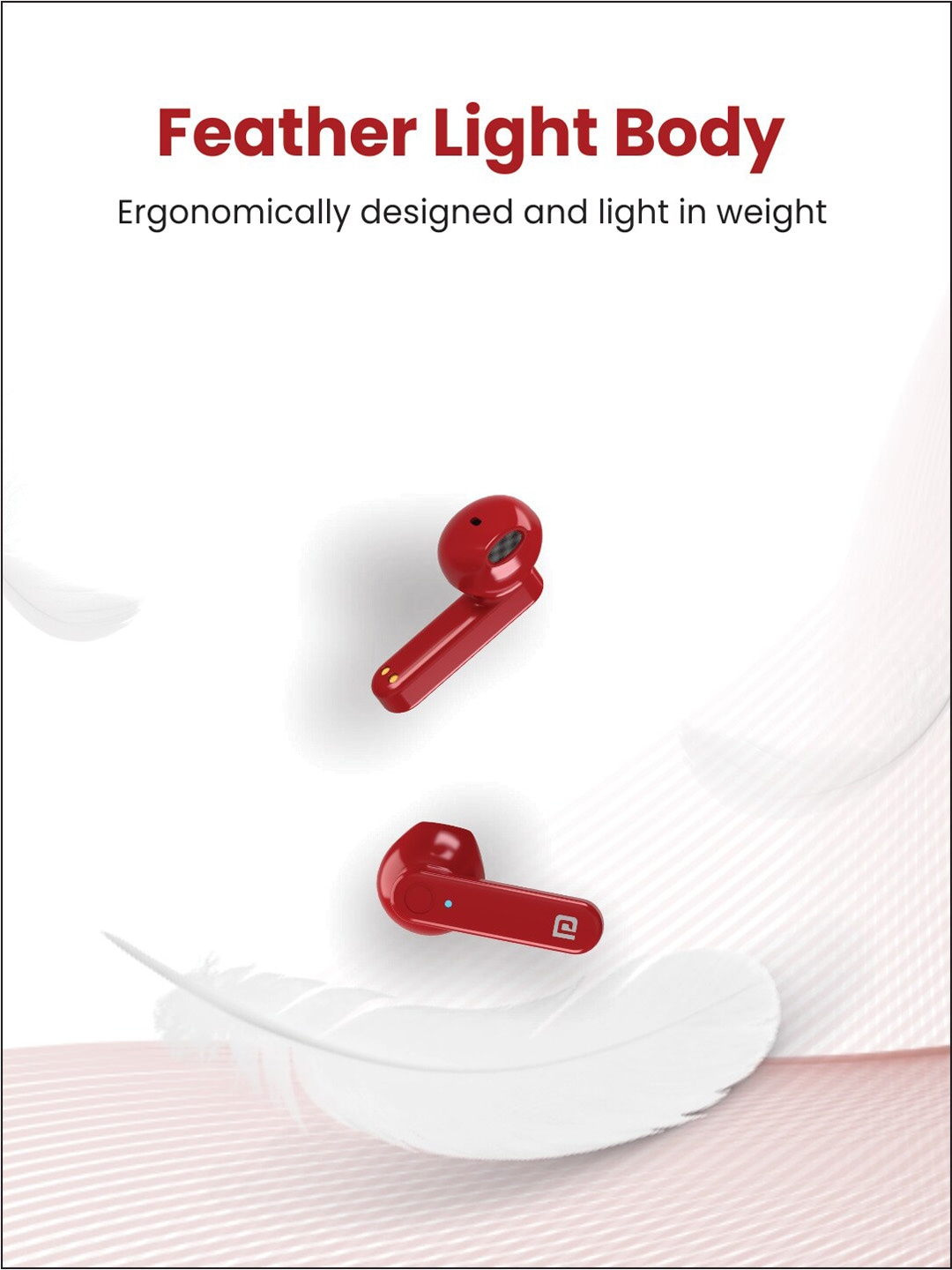 Accessories Headphones | Portronics Maroon Solid In-Ear Truly Wireless Earbuds - SJ77750