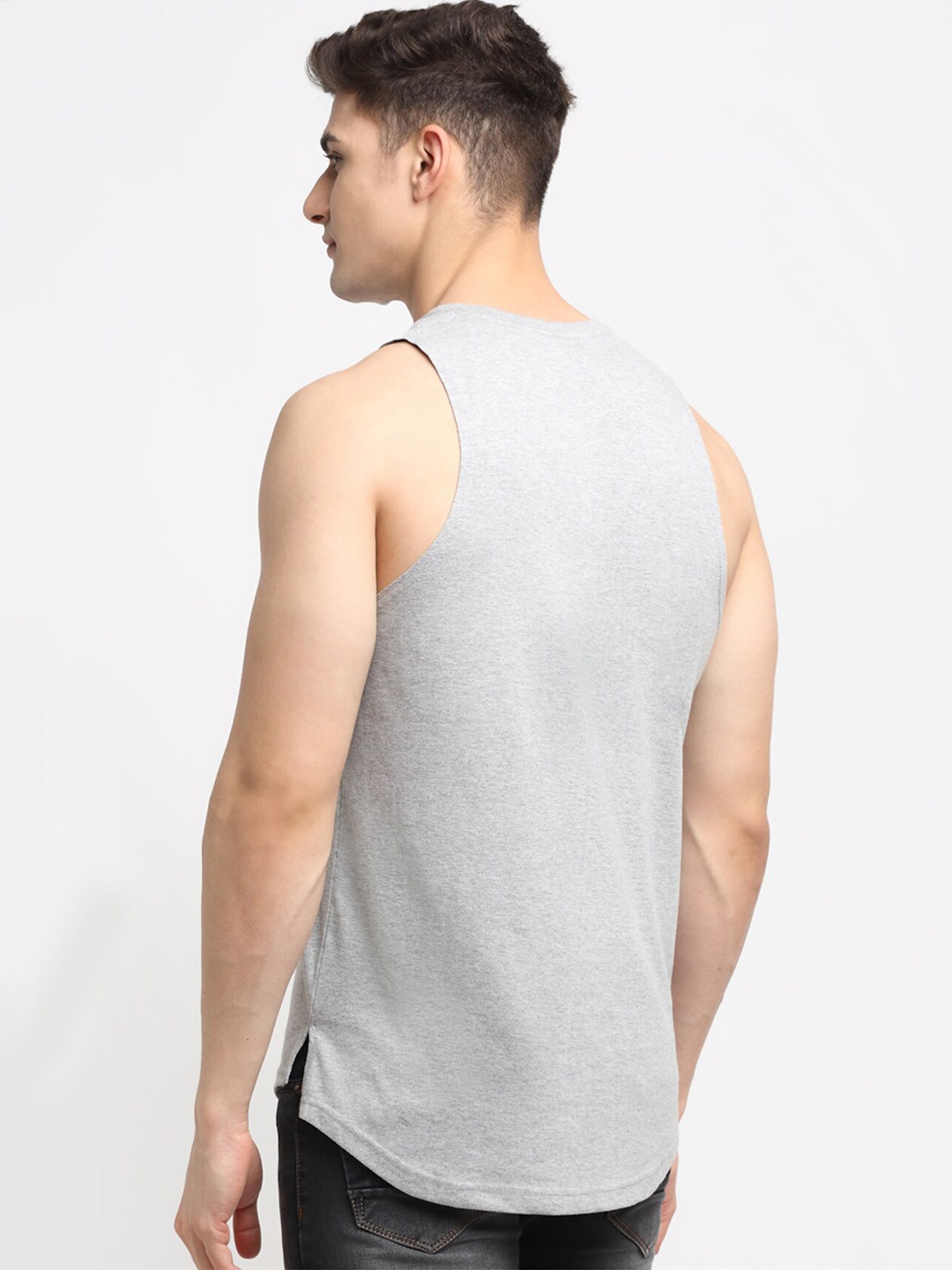 Clothing Innerwear Vests | Friskers Men Grey Printed Cotton Innerwear Vests - ZT76596