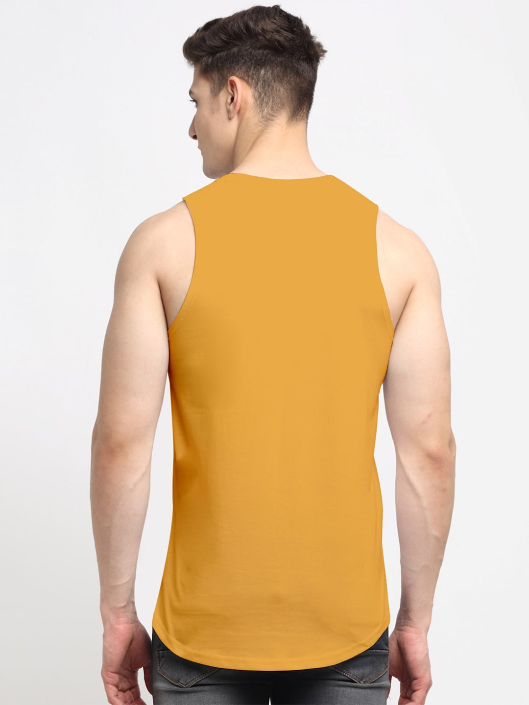 Clothing Innerwear Vests | Friskers Men Mustard Printed Innerwear Vests - NQ78764