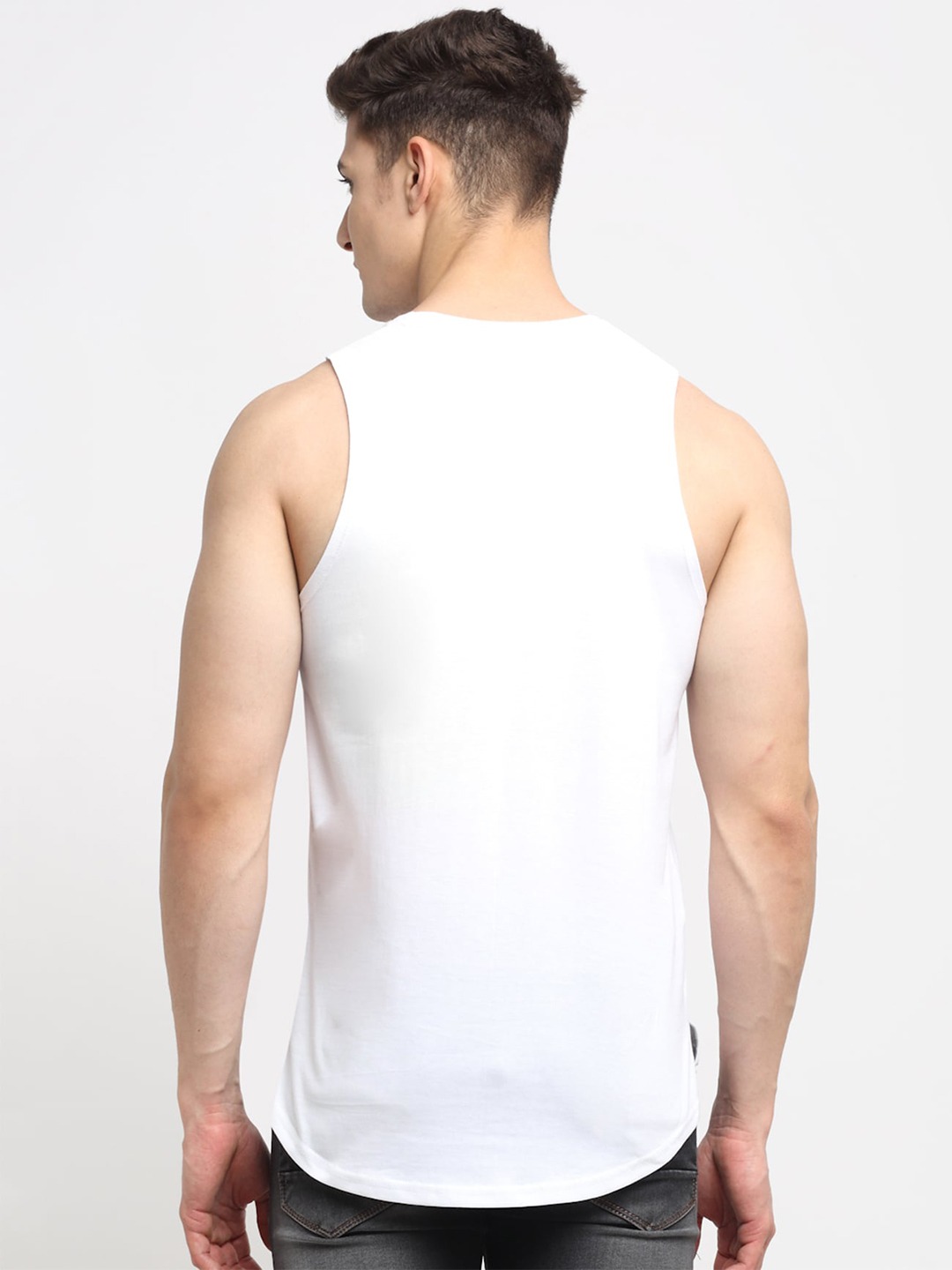 Clothing Innerwear Vests | Friskers Men White Printed Cotton Innerwear Vests - PJ88055