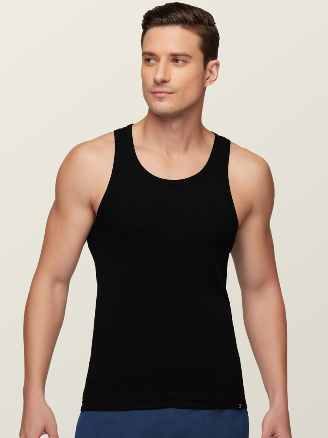 Clothing Innerwear Vests | XYXX Men Pack Of 2 Solid Anti-Microbial Super Combed Cotton Round Neck Ribbed Vest - RF38399