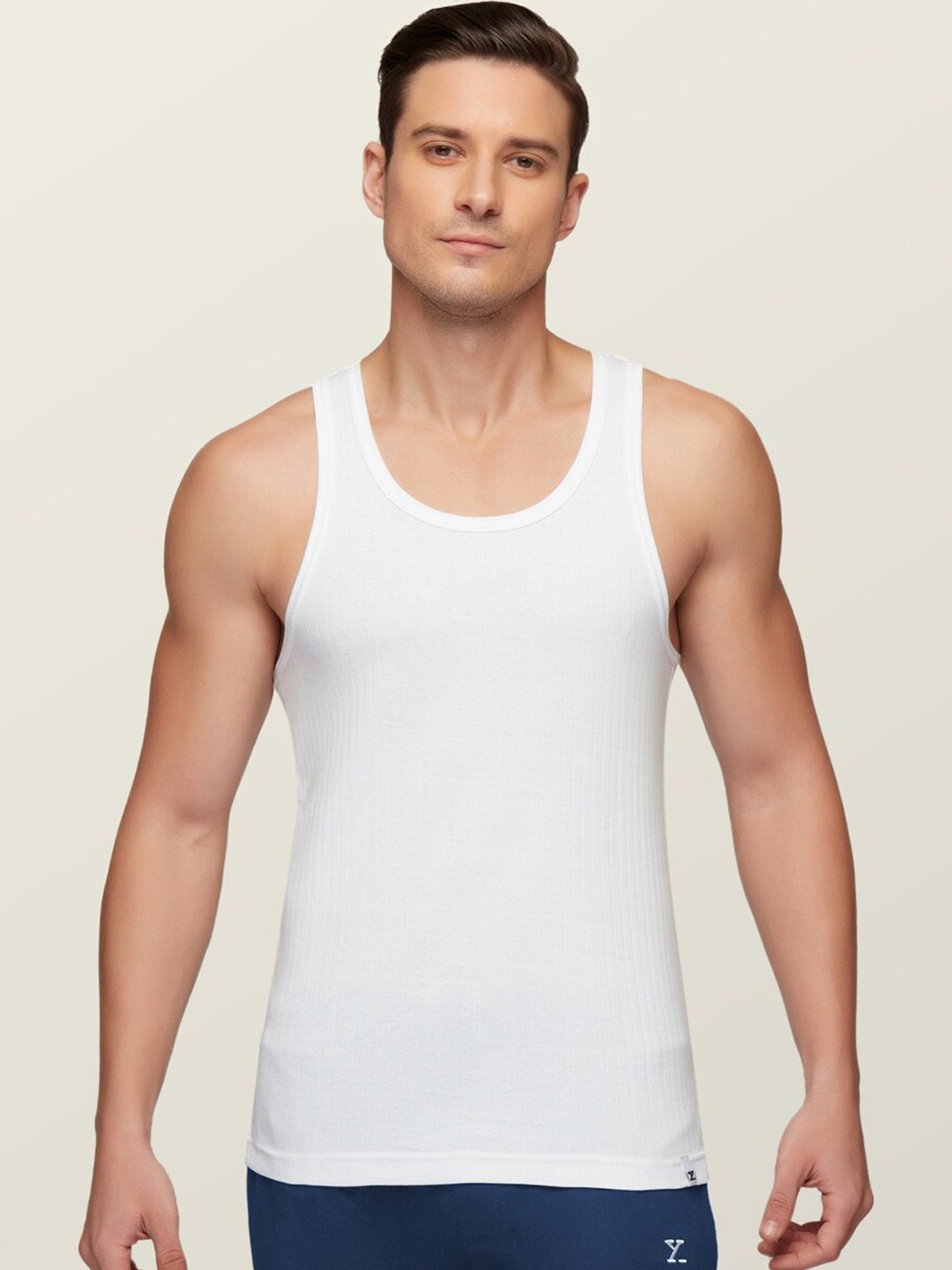 Clothing Innerwear Vests | XYXX Men Pack Of 2 Anti-Microbial Super Combed Cotton Round Neck Ribbed Vest - JE00757