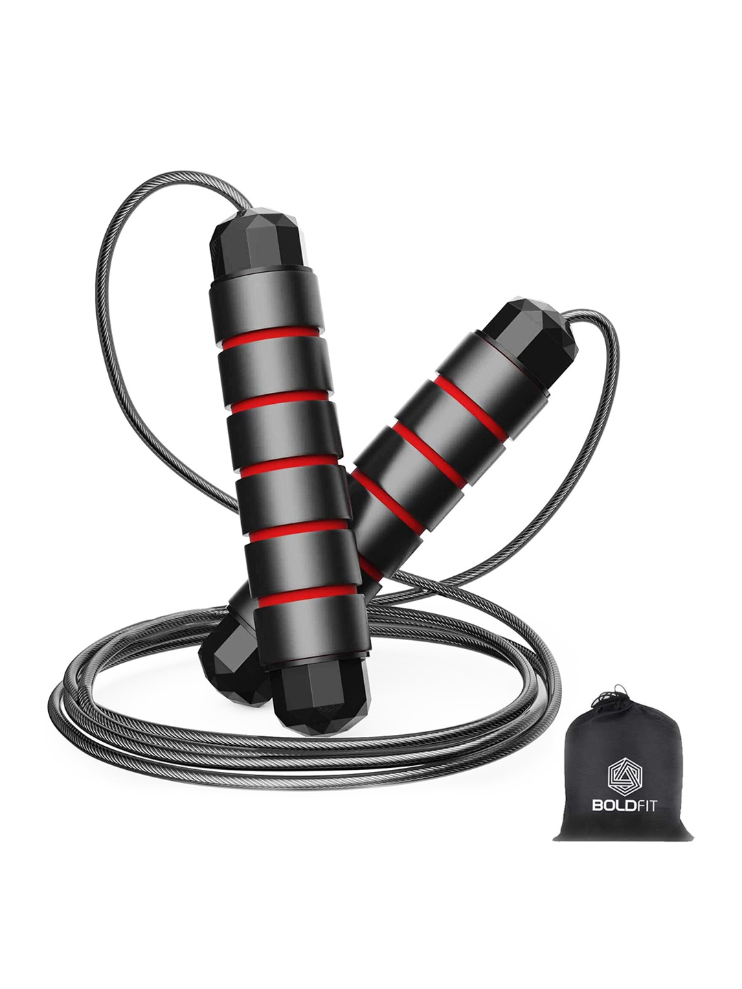 Accessories Sports Accessories | BOLDFIT Red & Black Skipping Rope - EI45861