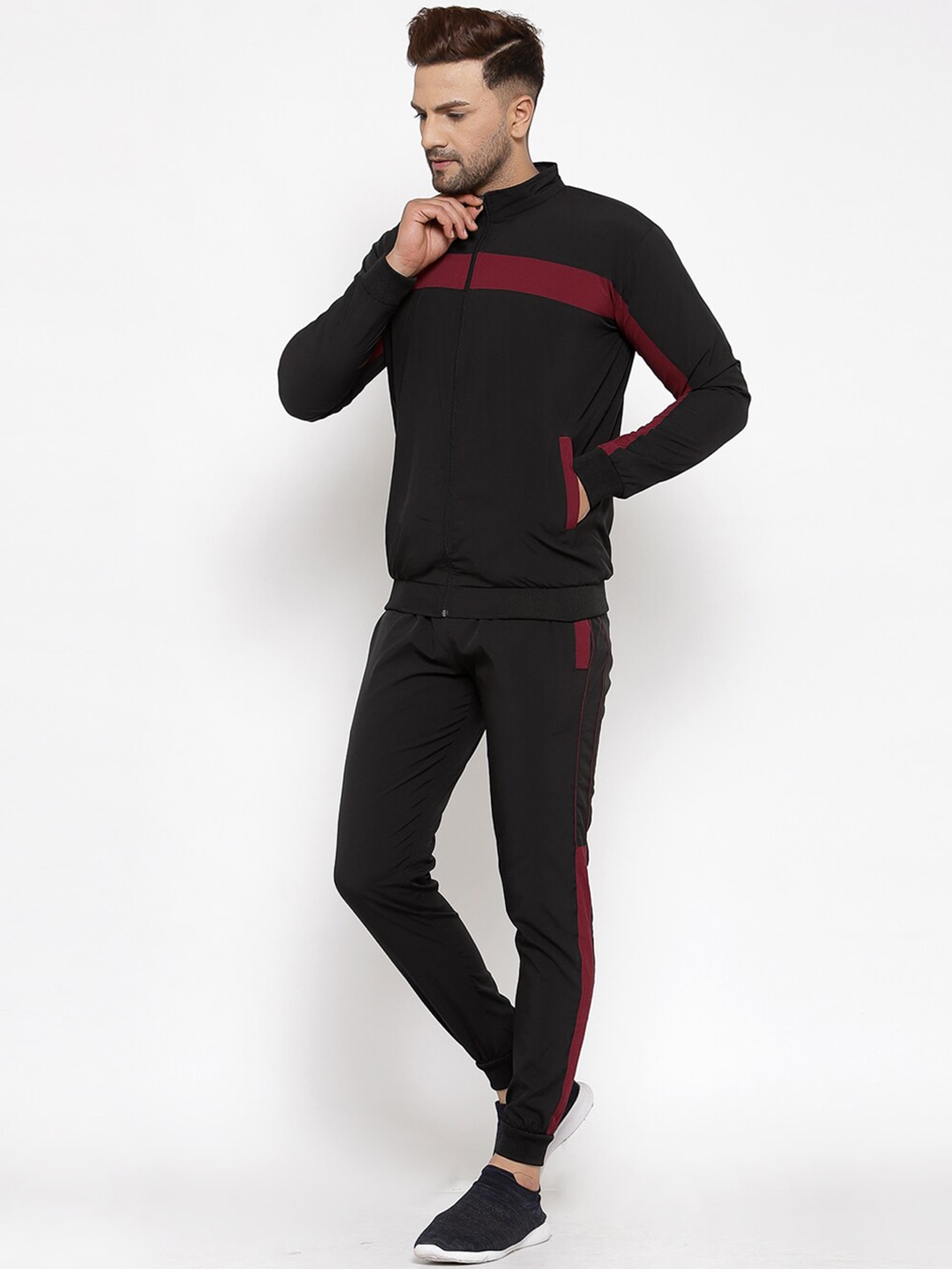 Clothing Tracksuits | KLOTTHE Men Black Solid Tracksuits - ZX68179