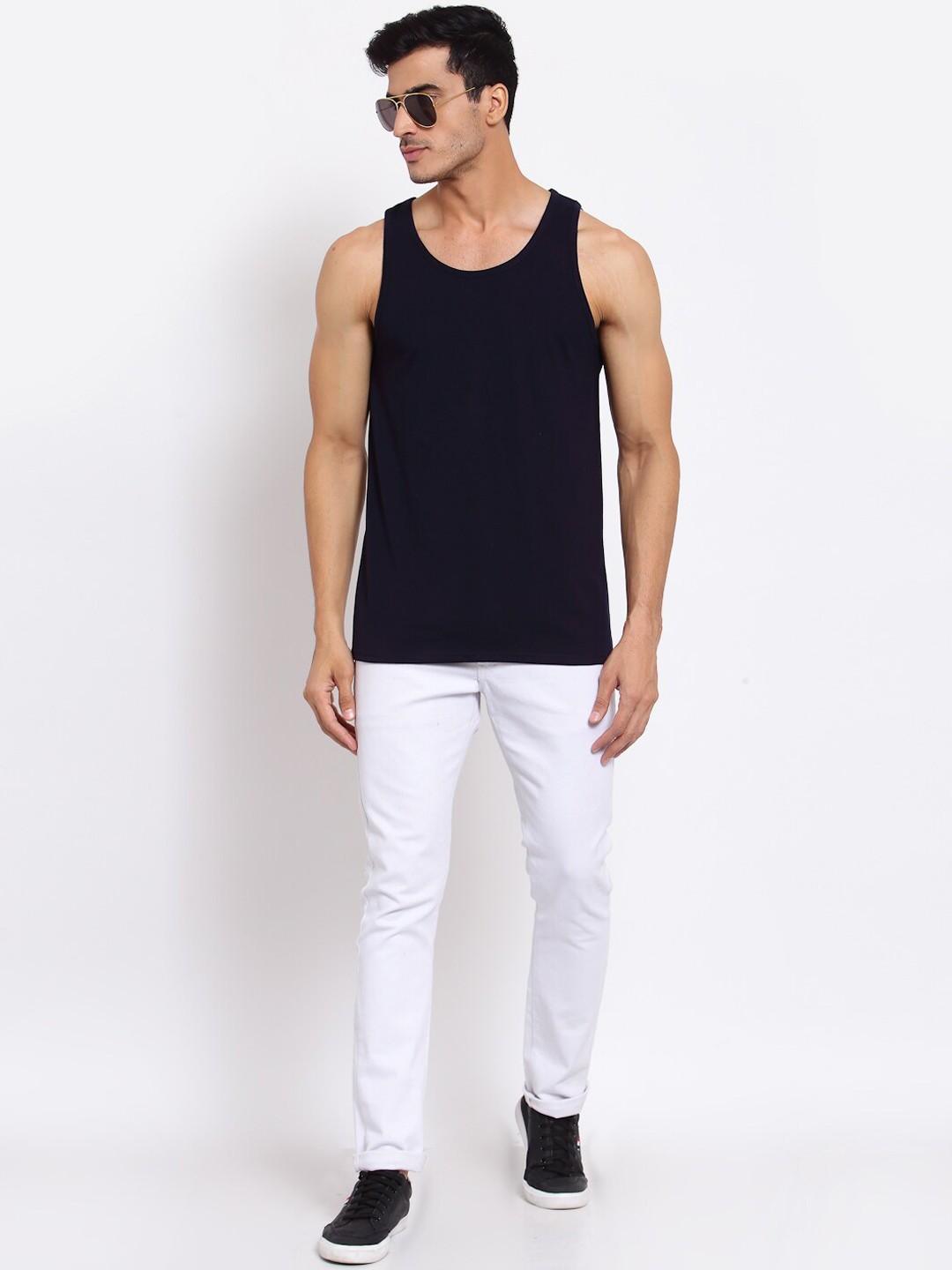 Clothing Innerwear Vests | FERANOID Men Pack Of 2 Solid Cotton Innerwear Vest - SJ74713