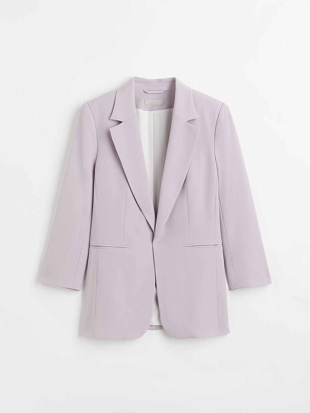 Clothing Blazers | H&M Women Purple Solid Single-Breasted 3\u002F4-Length-Sleeve Jacket - PH68025