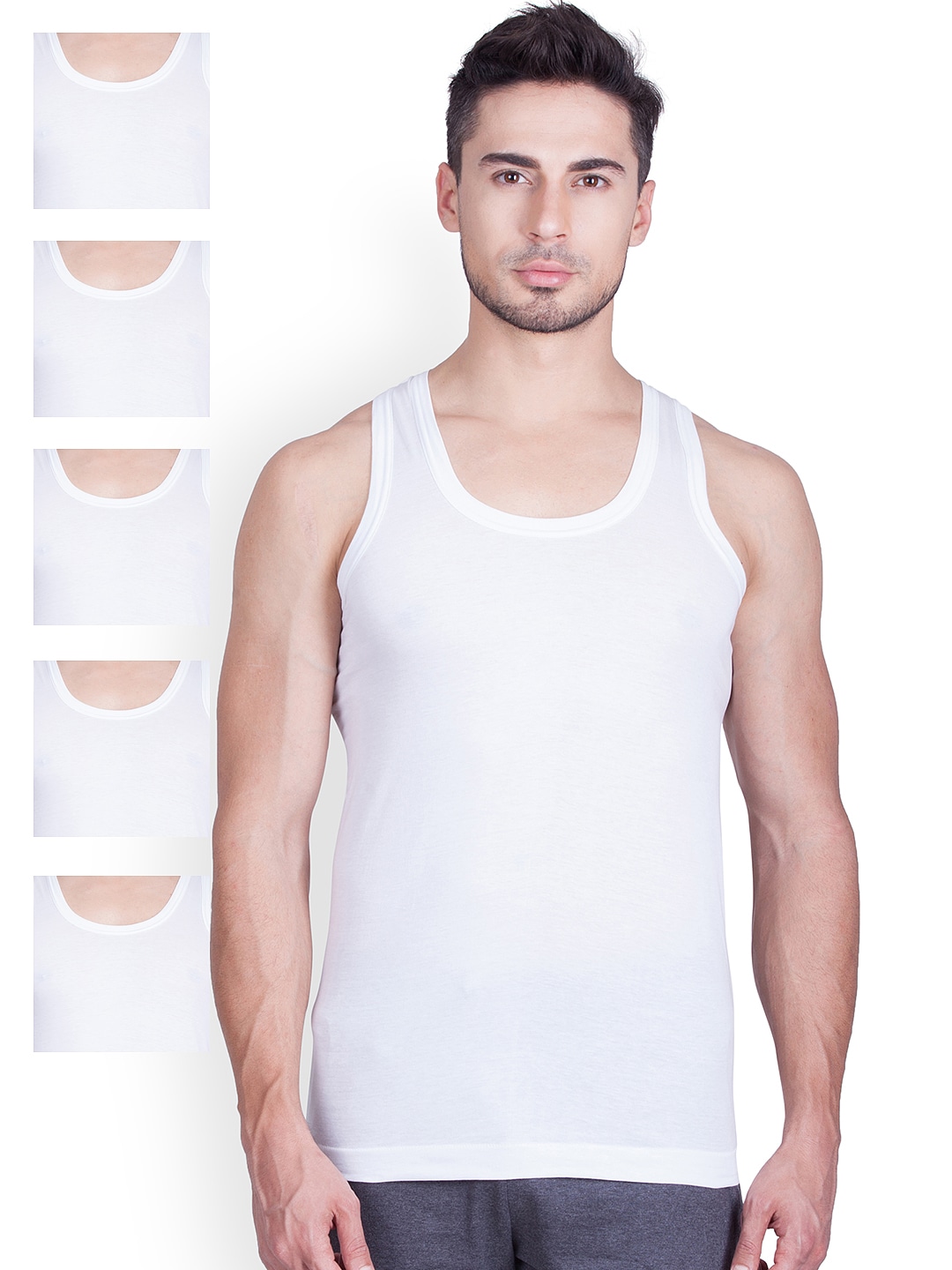 Clothing Innerwear Vests | Lux Cozi Pack of 6 Innerwear Vests COZI_GLO_WH_90 - HW56627