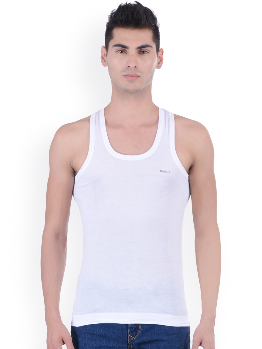 Clothing Innerwear Vests | Dollar Bigboss Pack of 6 White Innerwear Vests MDVE-01-R1-PO6 - NT70401