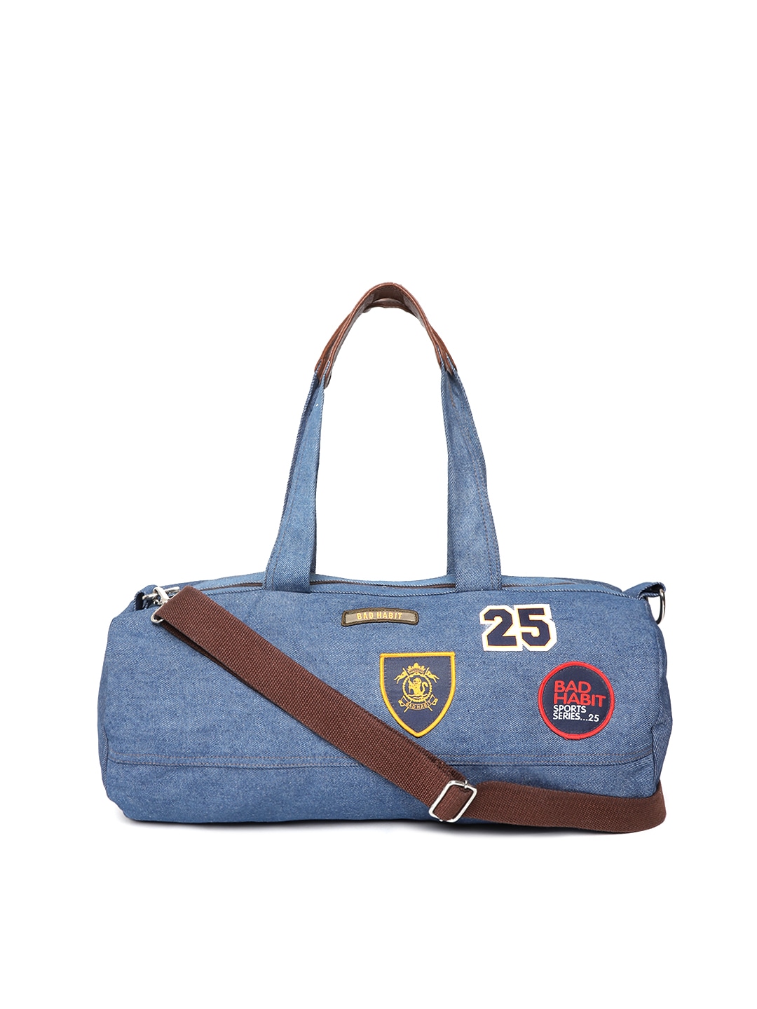 Accessories Duffel Bag | BAD HABIT Unisex Blue Denim Gym Duffel Bag - UI13234
