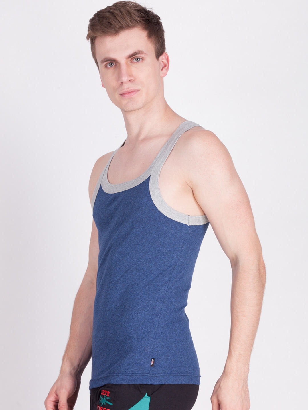 Clothing Innerwear Vests | Force NXT Men Blue Solid Innerwear Vest - NU84123