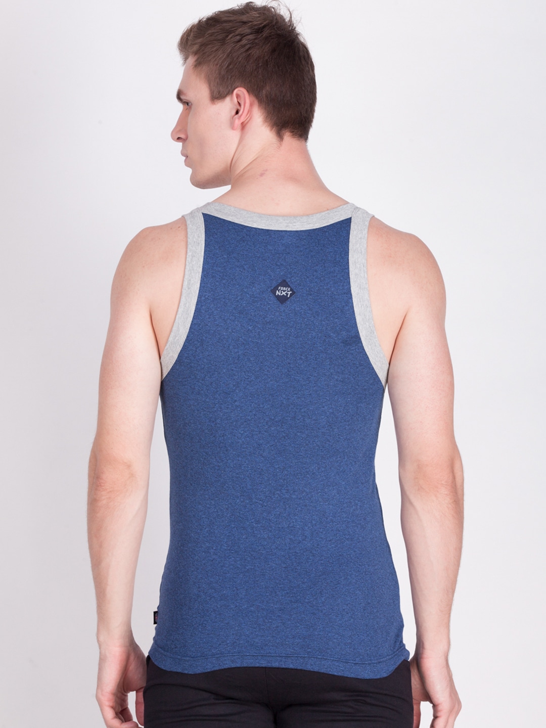 Clothing Innerwear Vests | Force NXT Men Blue Solid Innerwear Vest - NU84123