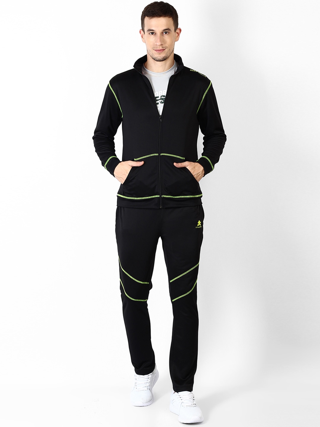 Clothing Tracksuits | OFF LIMITS Men Black Solid Tracksuit - BP44065