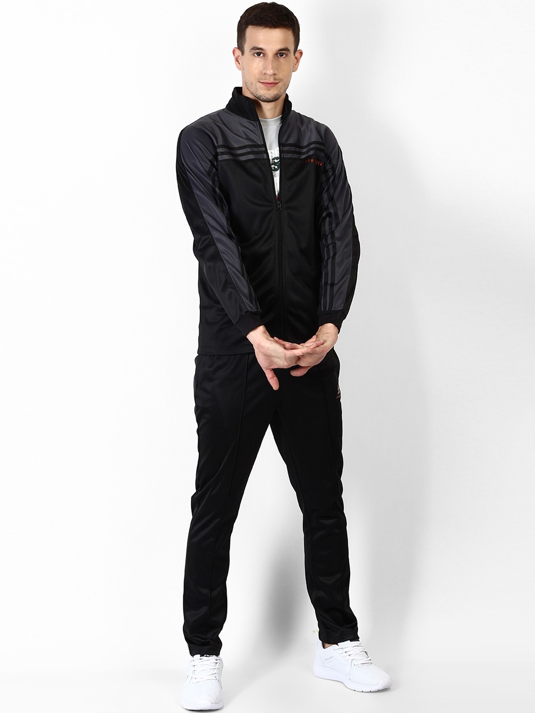 Clothing Tracksuits | OFF LIMITS Men Black Solid Tracksuits - IA90138