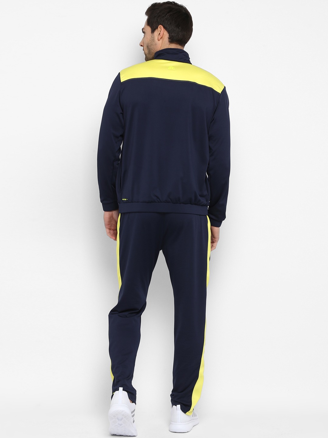 Clothing Tracksuits | OFF LIMITS Men Navy Blue & Yellow Colourblocked Tracksuit - SO90201