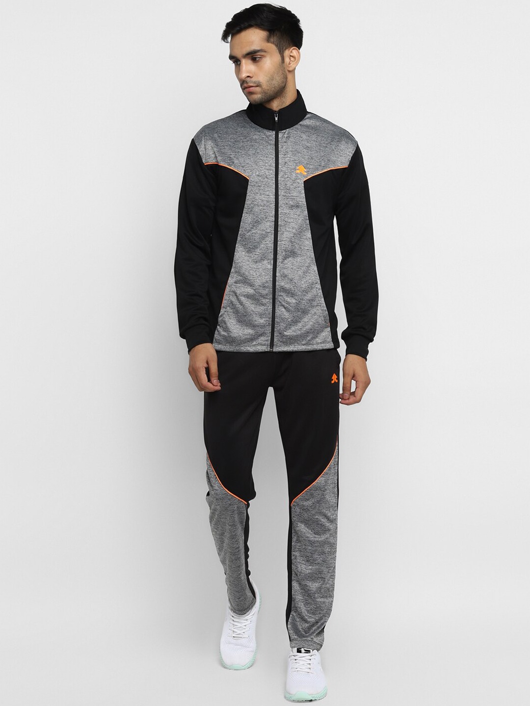Clothing Tracksuits | OFF LIMITS Men Grey & Black Colourblocked Track Suit - LF41649