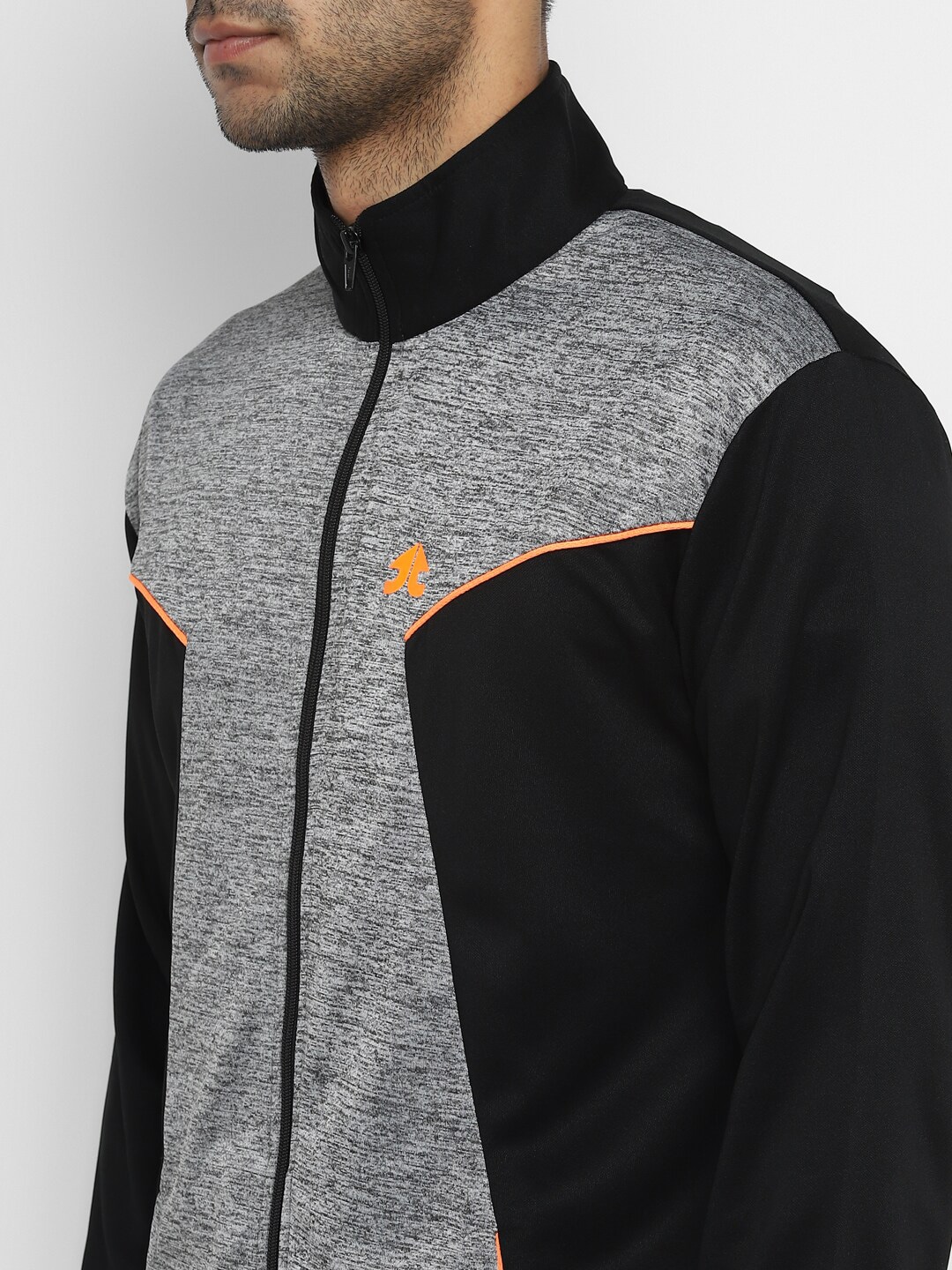 Clothing Tracksuits | OFF LIMITS Men Grey & Black Colourblocked Track Suit - LF41649