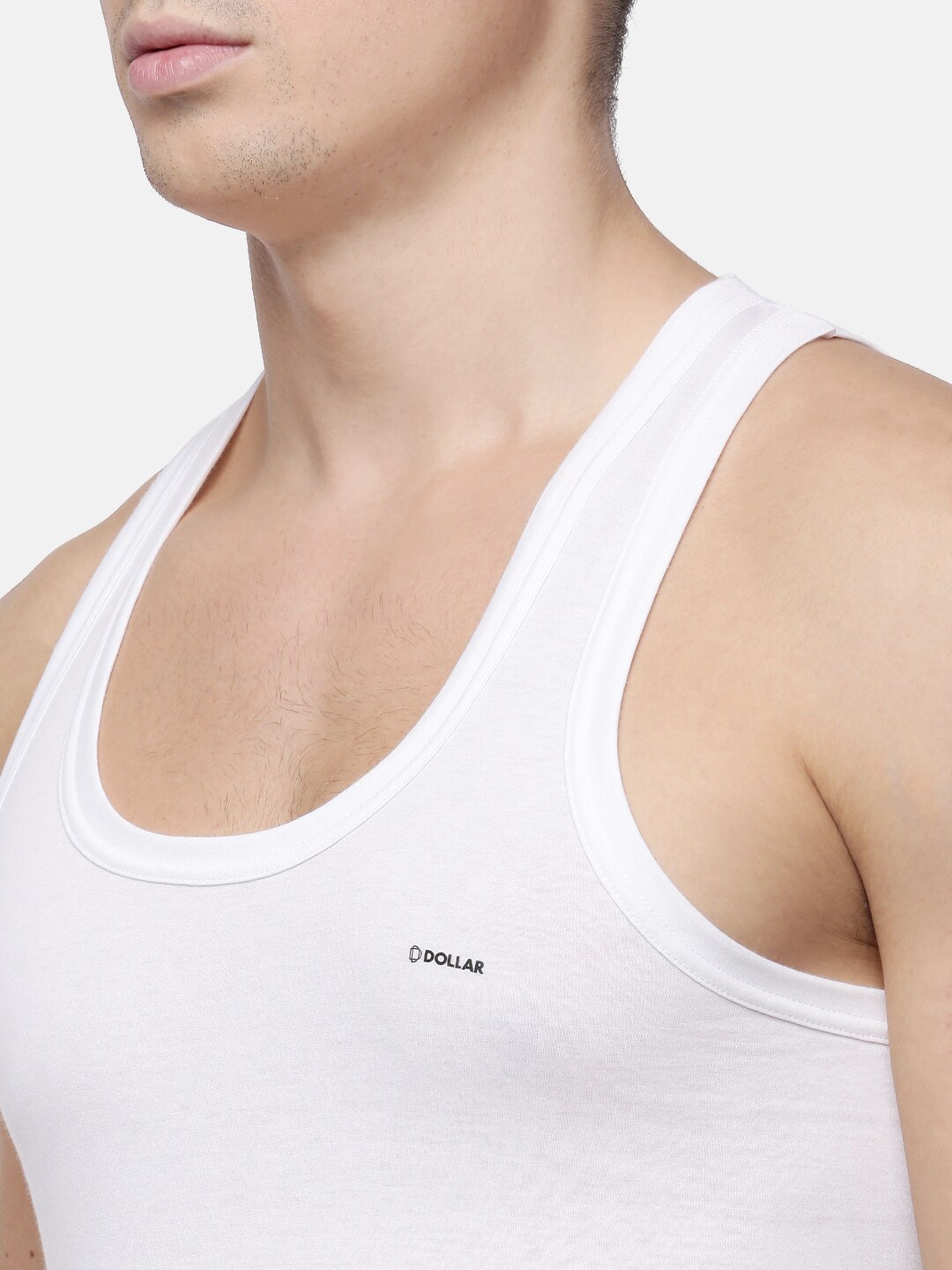 Clothing Innerwear Vests | Dollar Men Pack of 12 White Solid Innerwear Vest MLHVE-01-PO12 - DW21458