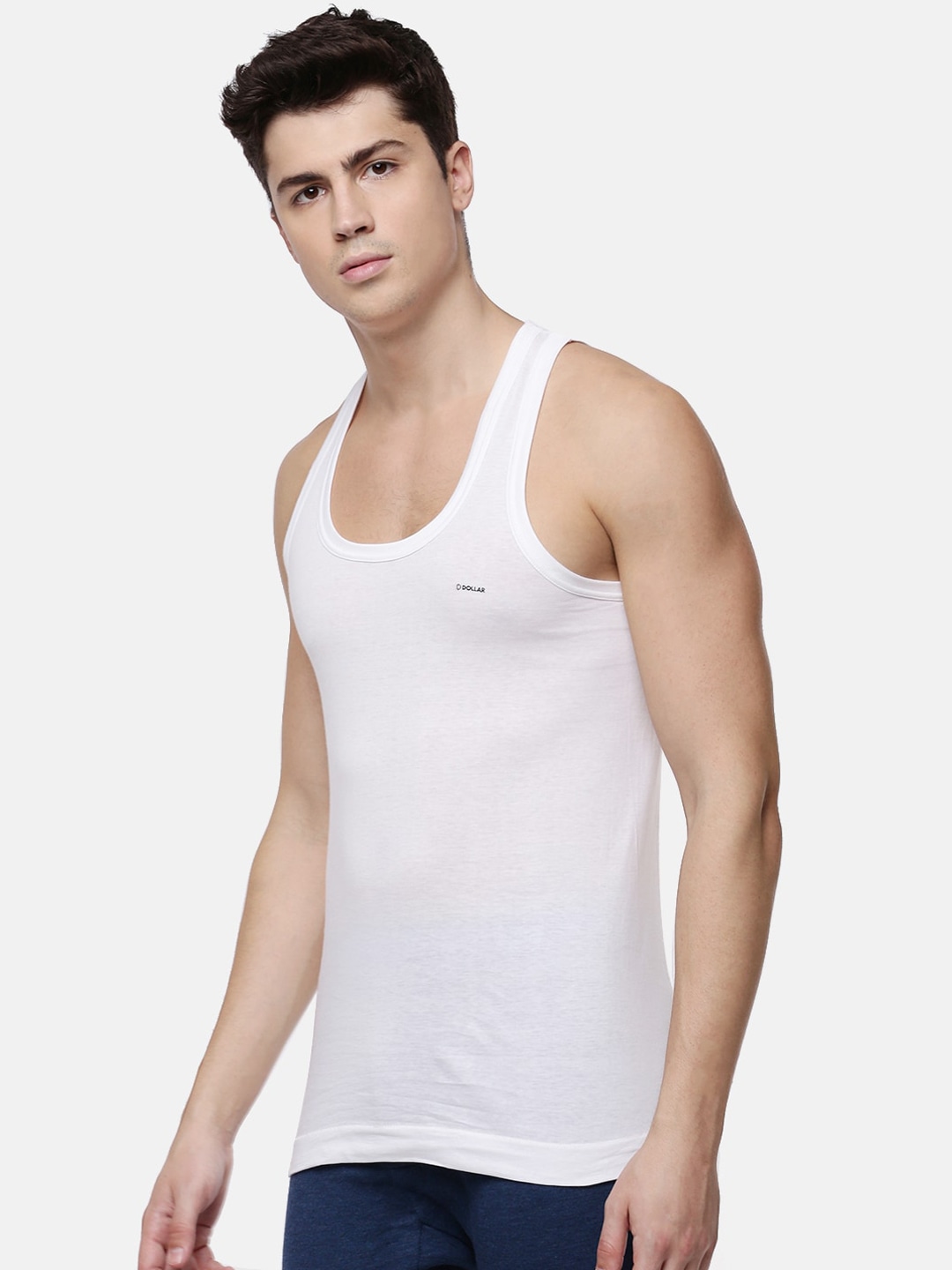 Clothing Innerwear Vests | Dollar Men Pack Of 3 White Solid Lehar Innerwear Vests MLHVE-01-PO3 - MT78069