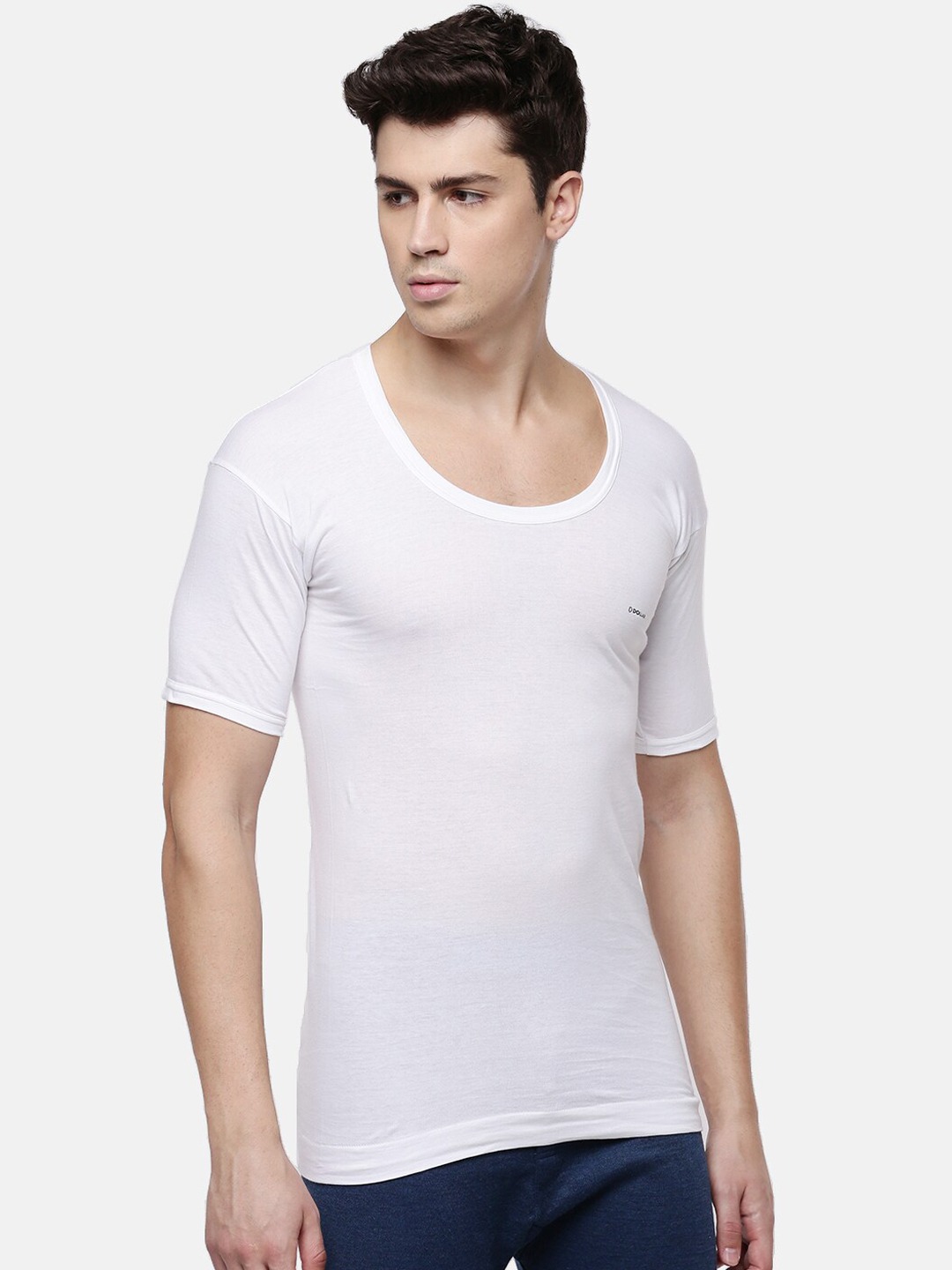 Clothing Innerwear Vests | Dollar Men Pack Of 7 White Solid Innerwear Vests MLHVE-02-PO7 - IB96688