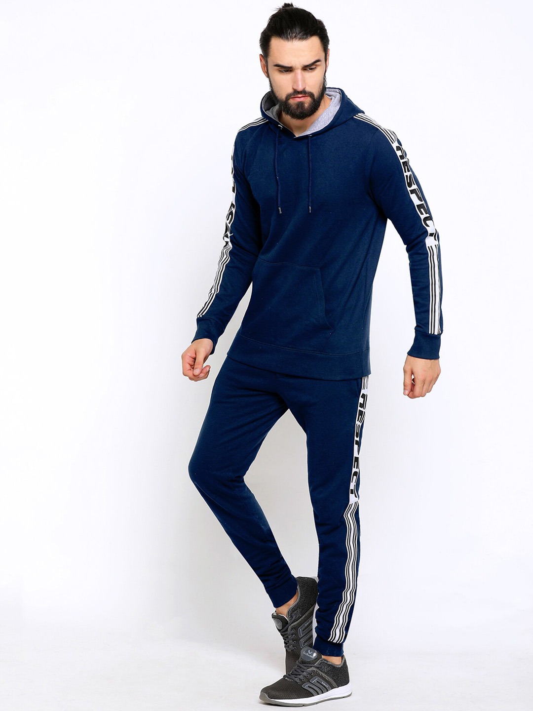 Clothing Tracksuits | Maniac Men Navy Blue Solid Tracksuit - ZJ25201