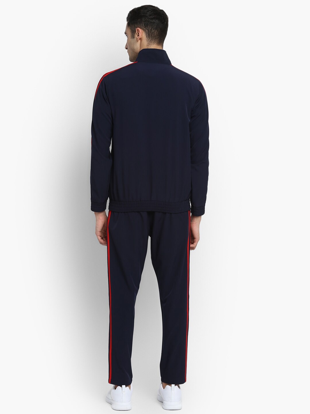 Clothing Tracksuits | OFF LIMITS Men Navy Blue & Red Solid Tracksuit - SC86251