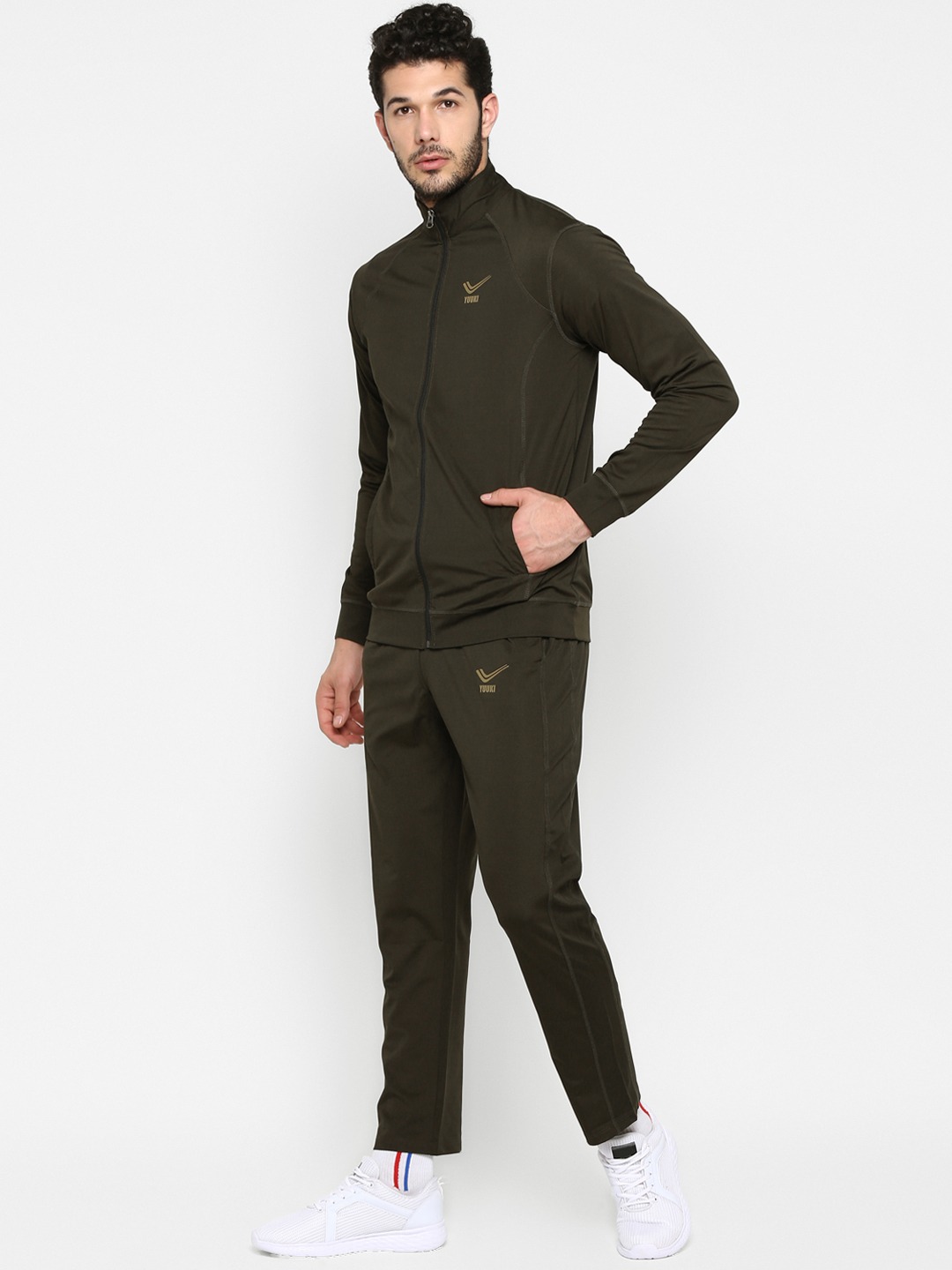 Clothing Tracksuits | Yuuki Men Olive Green Solid Track Suit - VV87784
