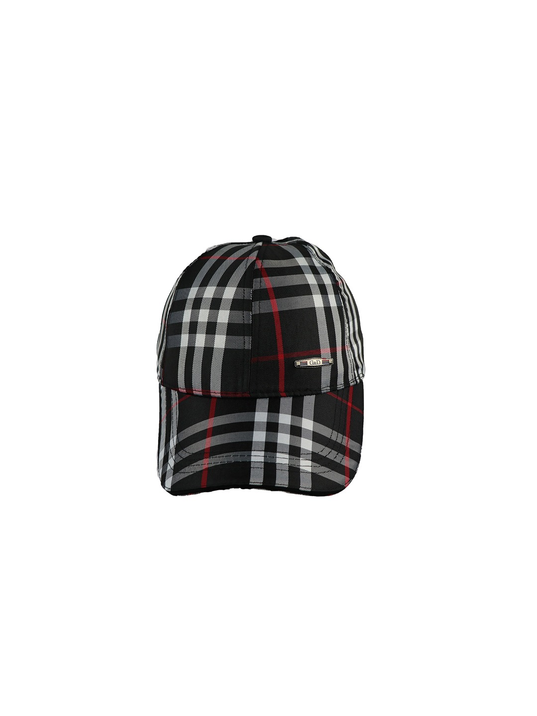 Accessories Caps | iSWEVEN Unisex Black & White Checked Adjustable Snapback Cap - IF72768