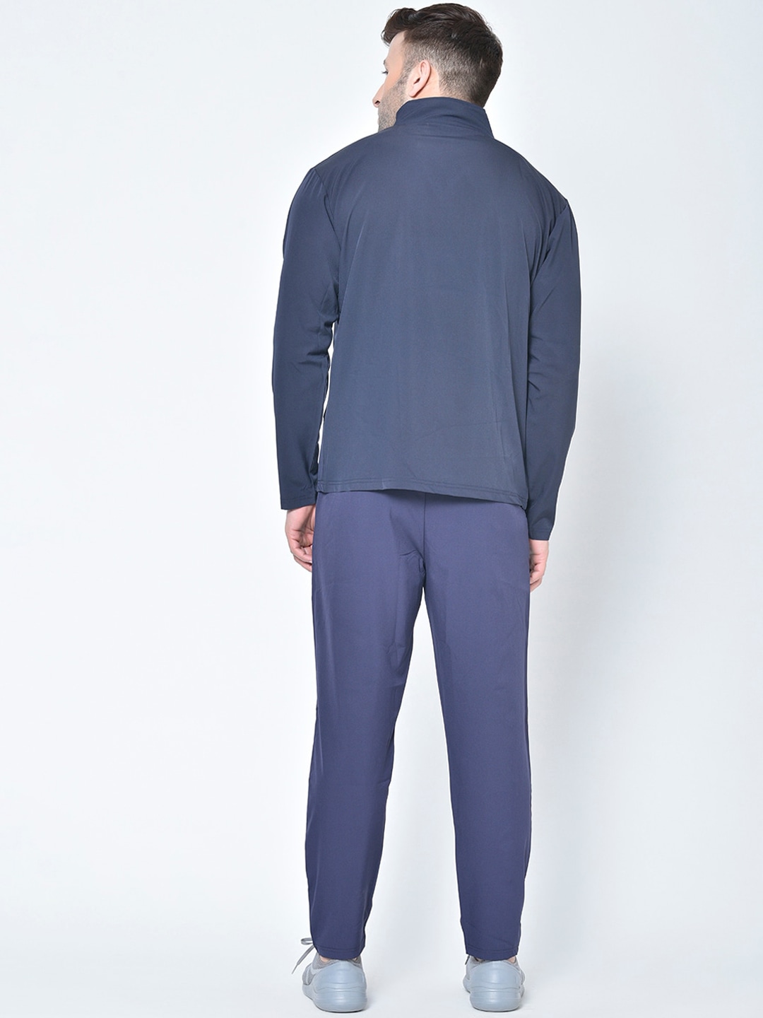 Clothing Tracksuits | Chkokko Men Navy Blue Solid Tracksuit - WB32953