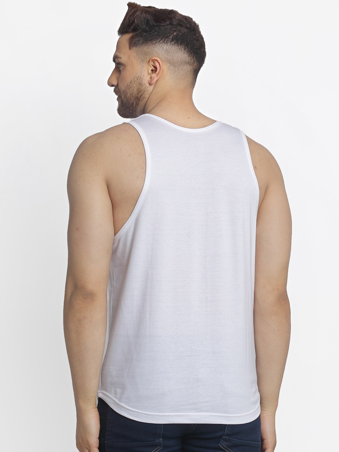 Clothing Innerwear Vests | Friskers Men White Solid Innerwear Gym Vest - JU13716
