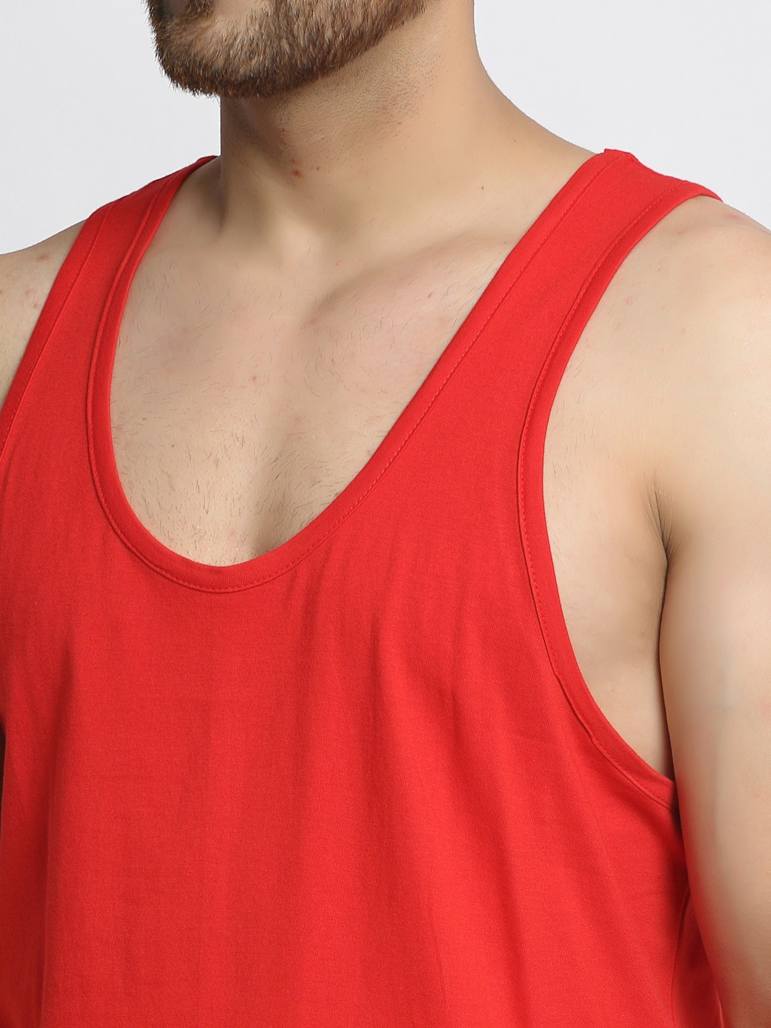 Clothing Innerwear Vests | Friskers Men Red Solid Gym Vest - JY55014