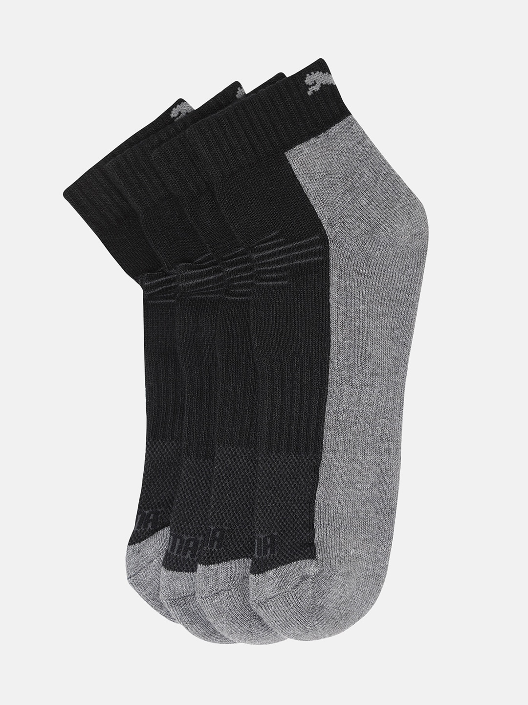 Accessories Socks | Puma Adults Black & Grey Pack of 2 Colourblocked Above Ankle Socks - GA20534