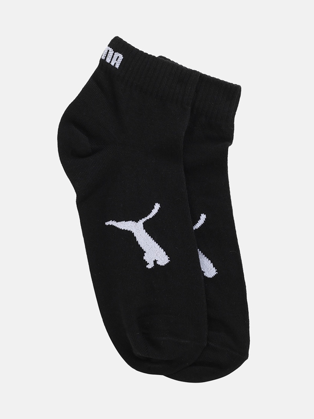 Accessories Socks | Puma Adults Black & White Brand Logo Patterned Ankle Length Socks - GI64132
