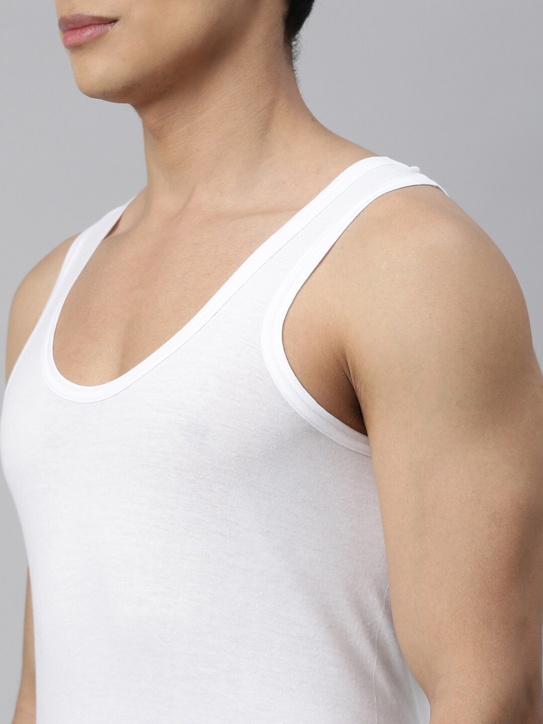 Clothing Innerwear Vests | VIP Men White Solid Cotton Innerwear Vest - LT14825