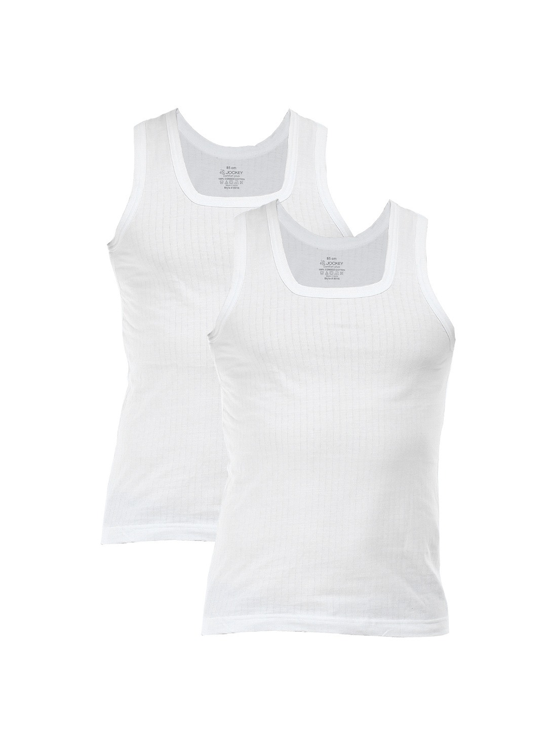 Clothing Innerwear Vests | Jockey COMFORT PLUS Men White Innerwear Vest (Pack of 2) 8816 - RC44034
