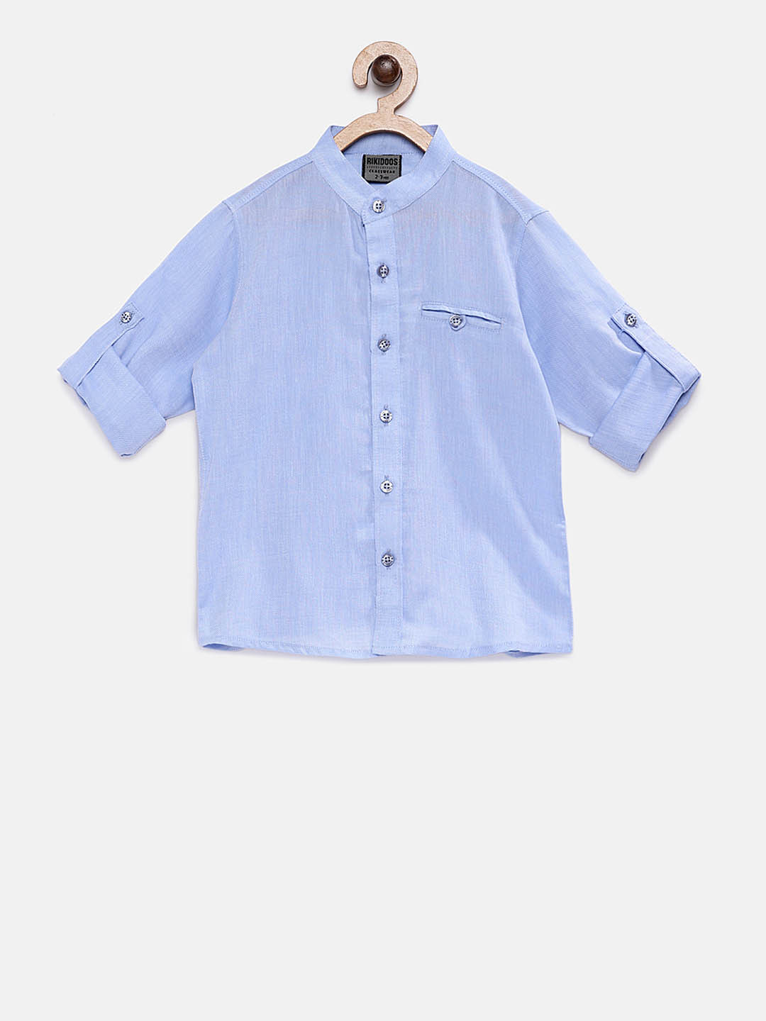 RIKIDOOS Boys Blue Tailored Fit Solid Casual Shirt 
RIKIDOOS Boys Blue Tailored Fit Solid Casual Shirt