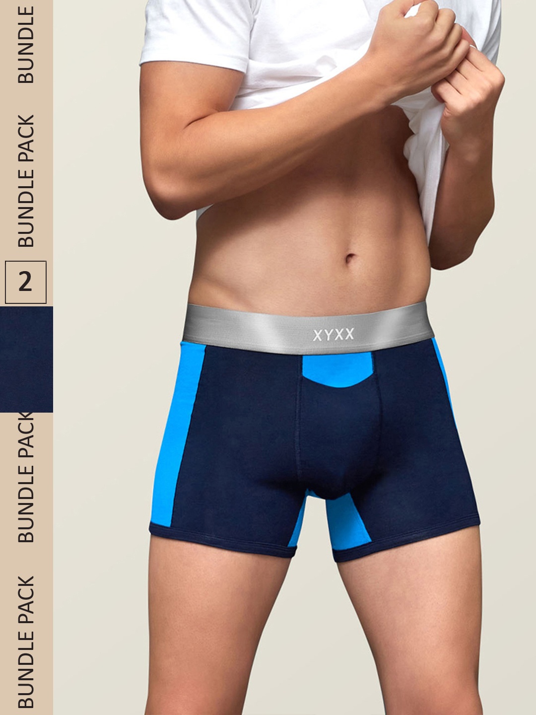 XYXX Men IntelliSoft Antimicrobial Micro Modal Pack of 2 Illuminati Trunks XYTRNK2PCKN232, Navy blue
XYXX Men IntelliSoft Antimicrobial Micro Modal Pack of 2 Illuminati Trunks XYTRNK2PCKN232, Navy blue