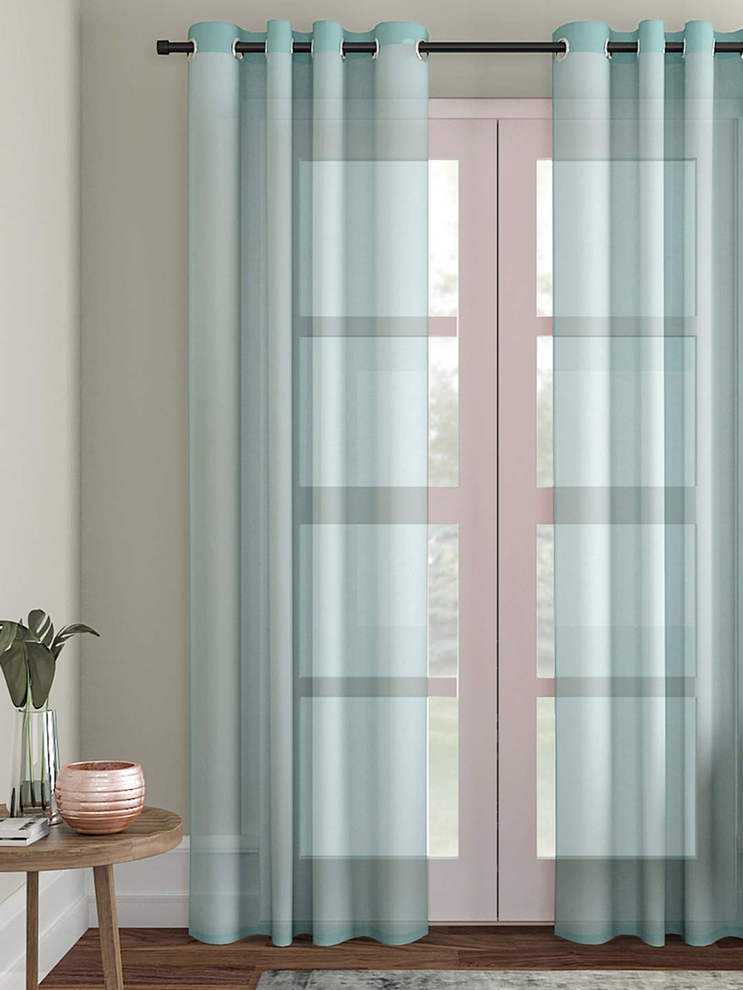 Soumya Blue Single Long Door Curtain
