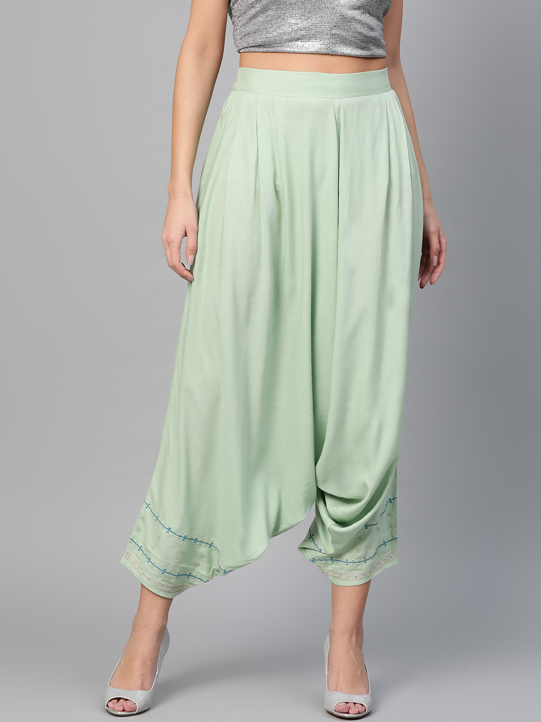 W Women Navy Green & Golden Solid Patiala Salwar
W Women Navy Green & Golden Solid Patiala Salwar