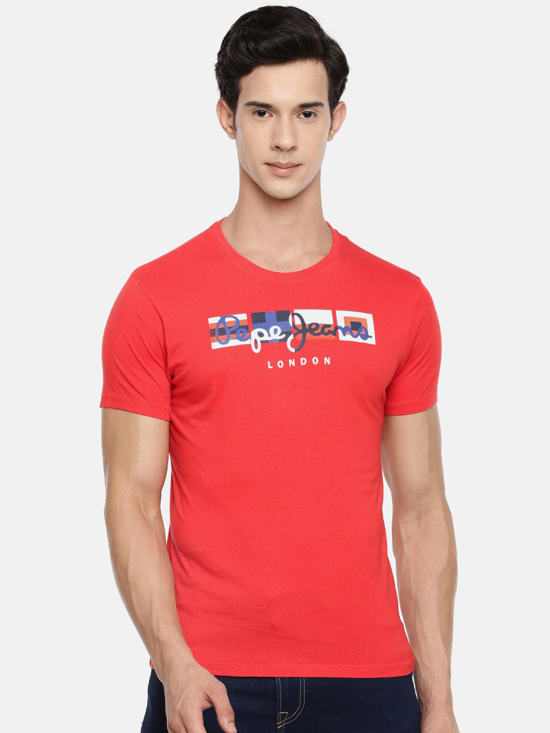 Pepe Jeans Men Red Printed Round Neck Pure Cotton T-shirt
Pepe Jeans Men Red Printed Round Neck Pure Cotton T-shirt