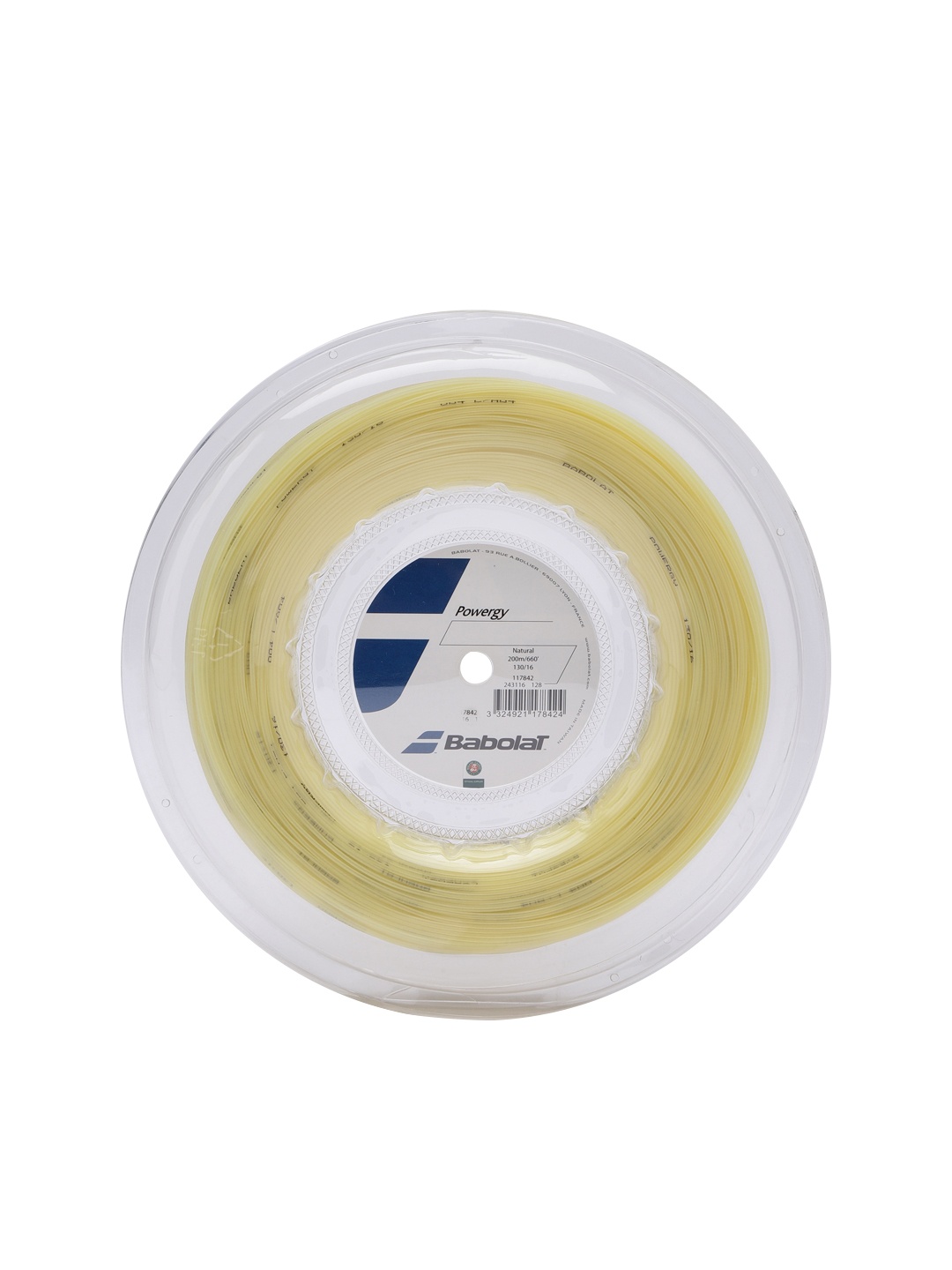 Babolat Powergy 16 Tennis String Reel 200 m, White