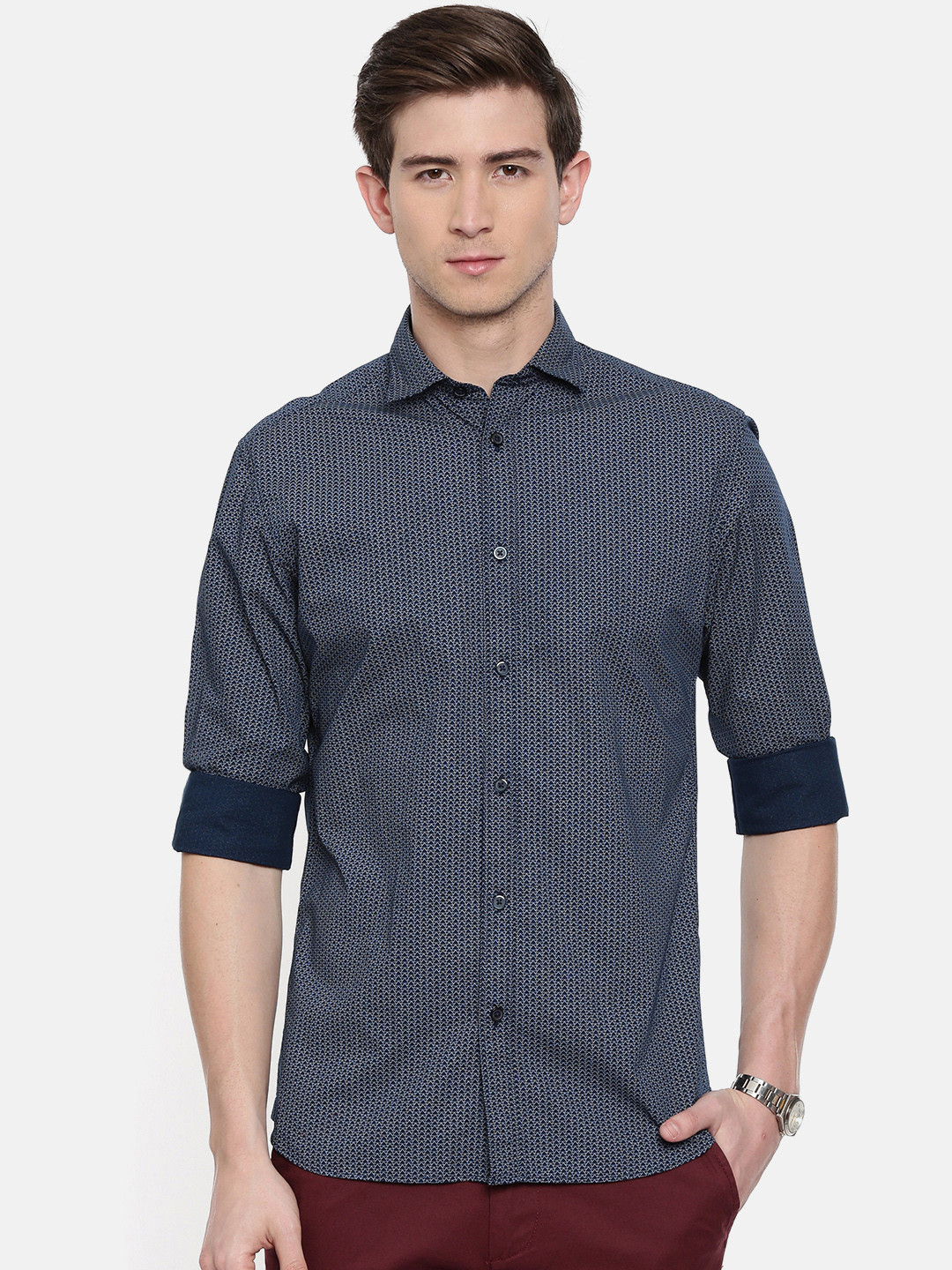 SELECTED Men Blue Slim Fit Printed Casual Shirt 
SELECTED Men Blue Slim Fit Printed Casual Shirt
