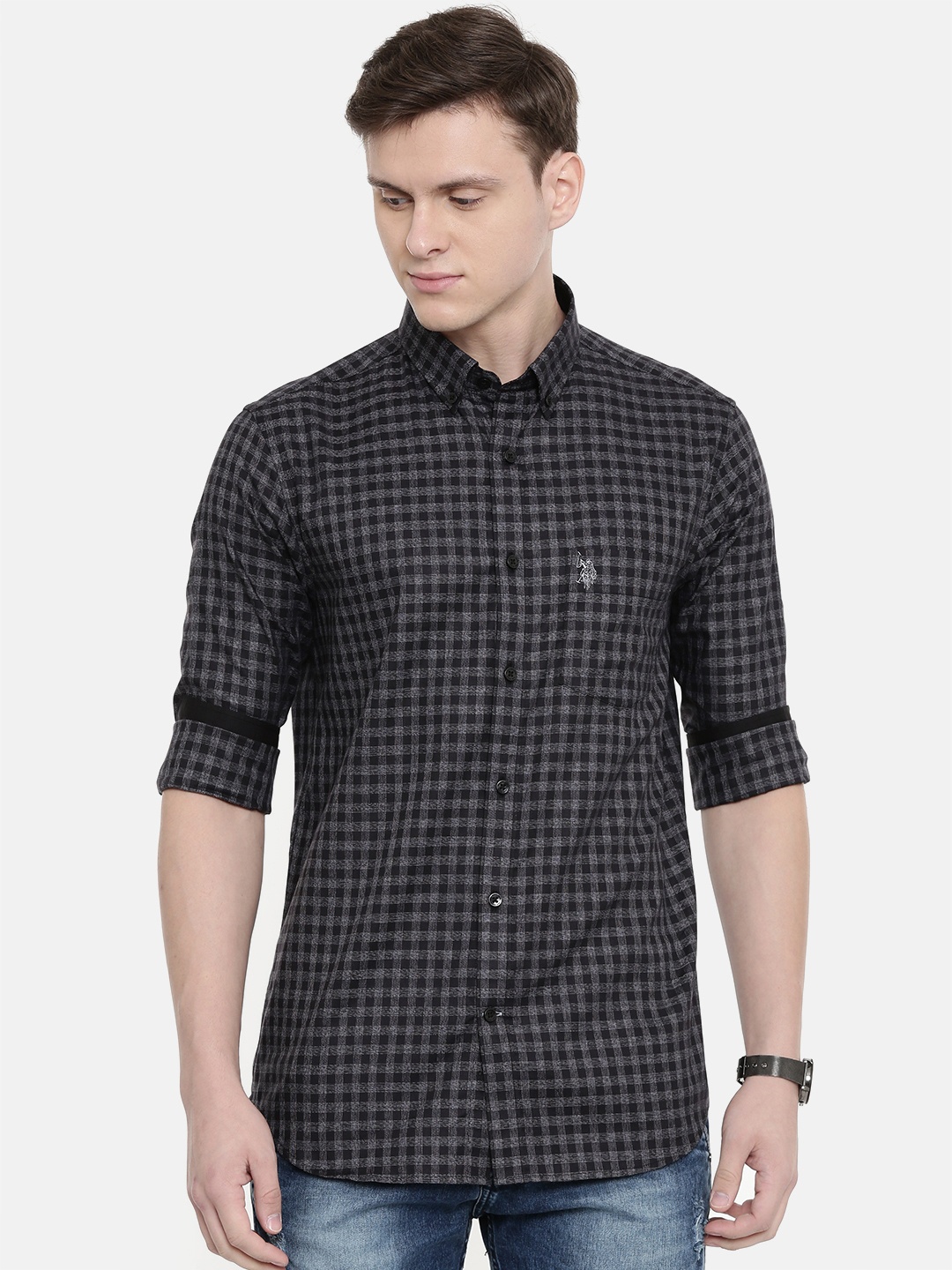 U.S. Polo Assn. Tailored Men Charcoal & Grey Tailored Fit Checked Casual Shirt
U.S. Polo Assn. Tailored Men Charcoal & Grey Tailored Fit Checked Casual Shirt