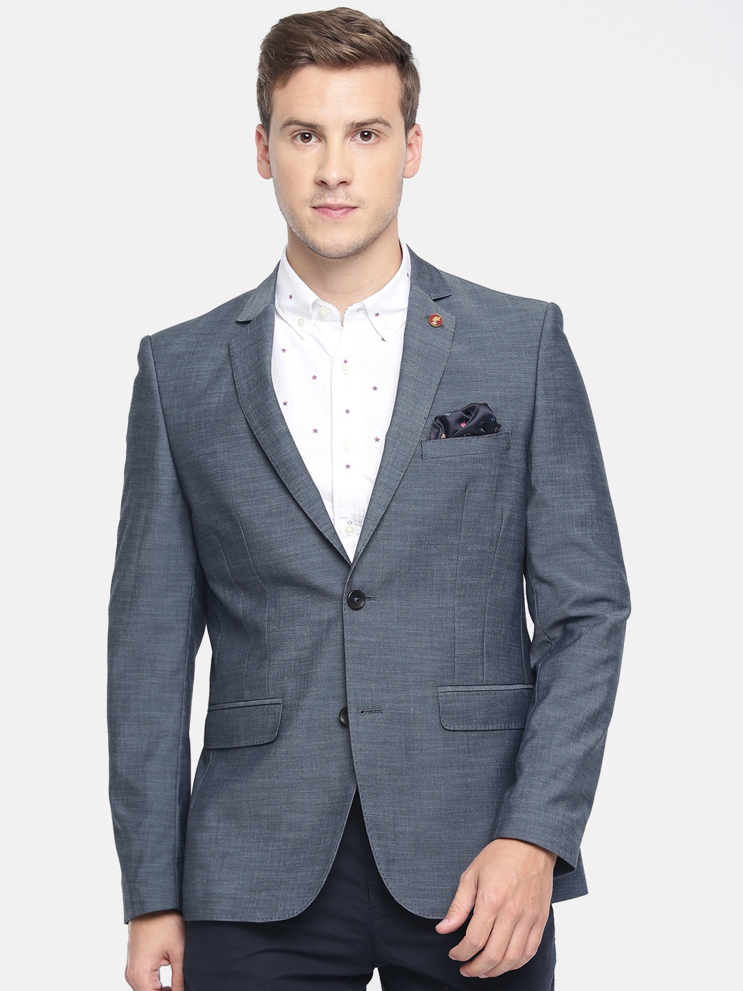 U.S. Polo Assn. Men Navy Blue Solid Slim Fit Single-Breasted Smart Casual Pure Cotton Blazer
U.S. Polo Assn. Men Navy Blue Solid Slim Fit Single-Breasted Smart Casual Pure Cotton Blazer