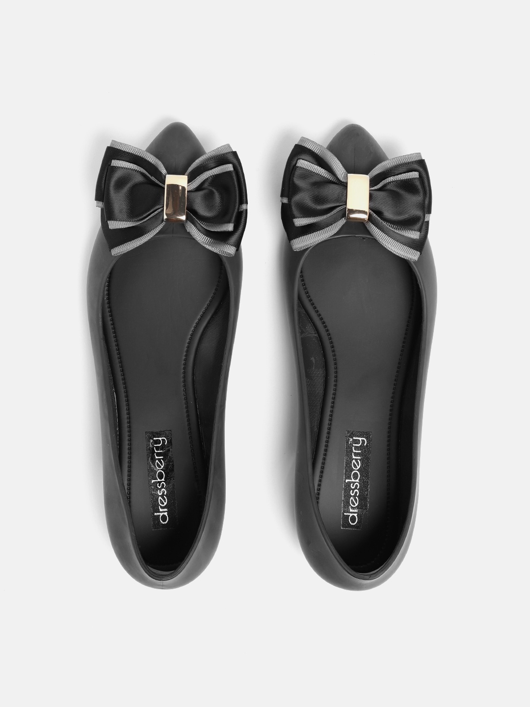 DressBerry Women Black Solid Ballerinas
