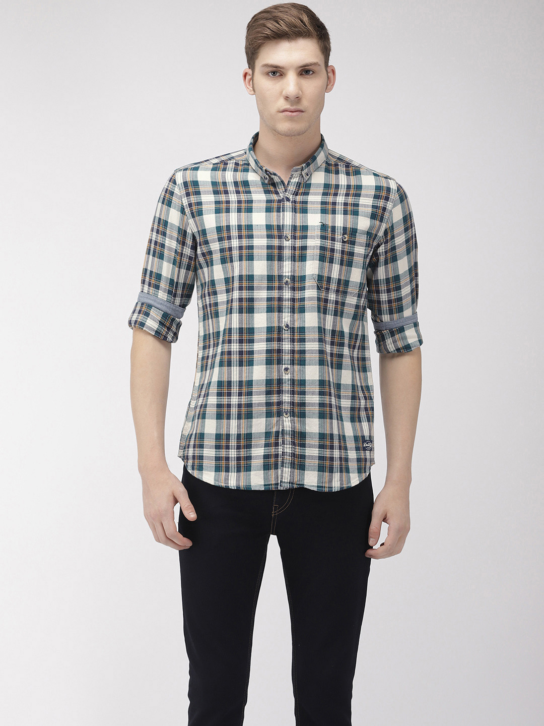 Flying Machine Men Green & White Slim Fit Checked Casual Shirt
Flying Machine Men Green & White Slim Fit Checked Casual Shirt