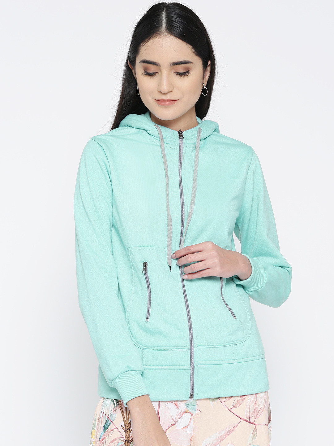 Belle Fille Women Blue Solid Hooded Sweatshirt 
Belle Fille Women Blue Solid Hooded Sweatshirt