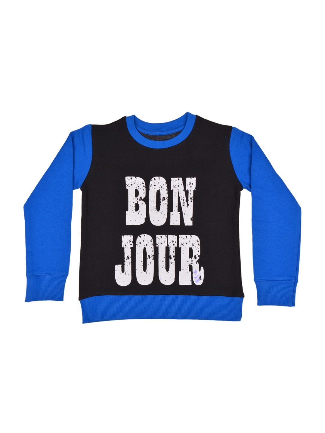 GKIDZ Boys Black & Blue Printed Sweatshirt