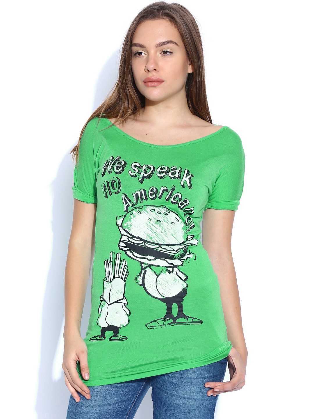 Flying Machine Green Printed T-shirt
